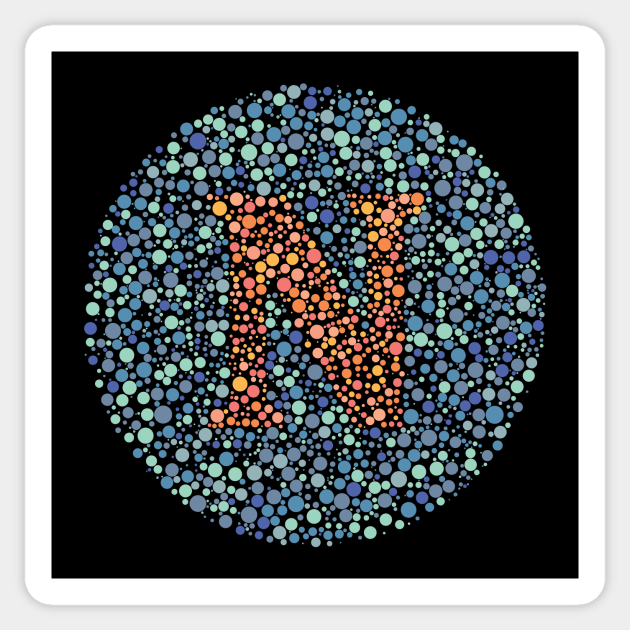 Letter N Ishihara Test Sticker by CorneaDesigns